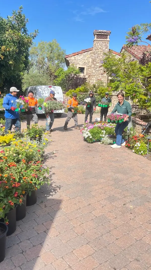 The crew loading plants for a job