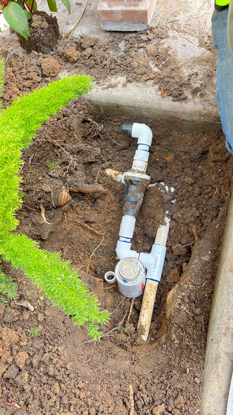 An irrigation valve and new lines
